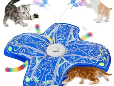 mat1 Juguete Interactivo para Gatos 3 en 1 - Centro de Juegos Recargable con Movimiento y Sonido