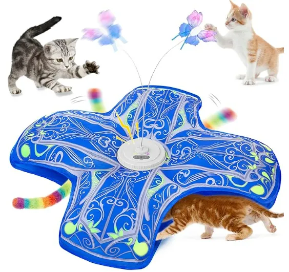 Juguete Interactivo para Gatos 3 en 1 - Centro de Juegos Recargable con Movimiento y Sonido