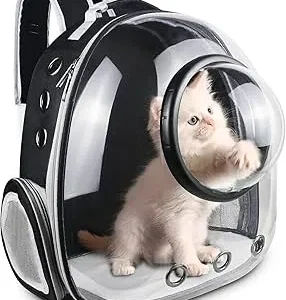 Mochila transportadora ergonómica para mascotas con ventana panorámica